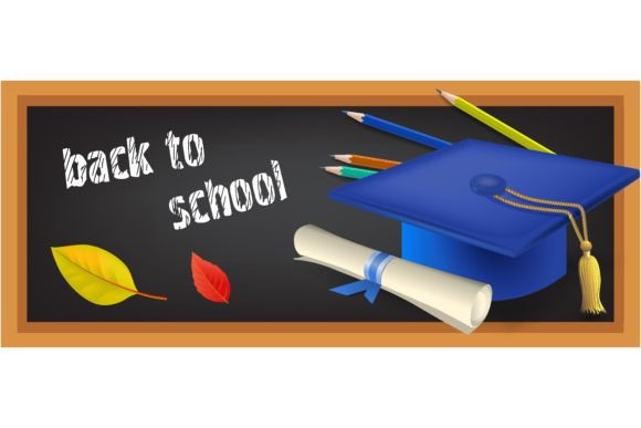 Back to School Banner Design with Scroll