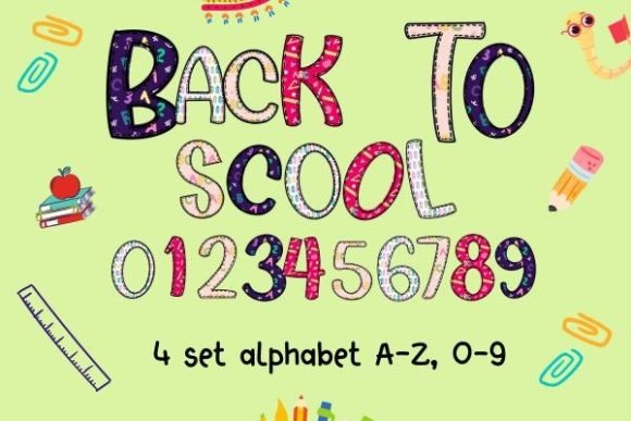 Back to School Doodle Alphabet V1