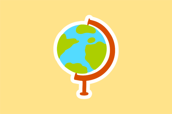 Back to School Globe Sticker Icon