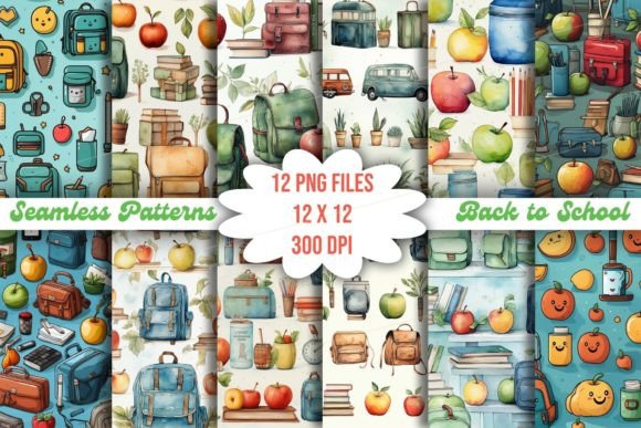 Back to School Seamless Patterns 03