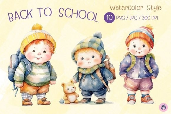 Cute Boy Back to School Clipart