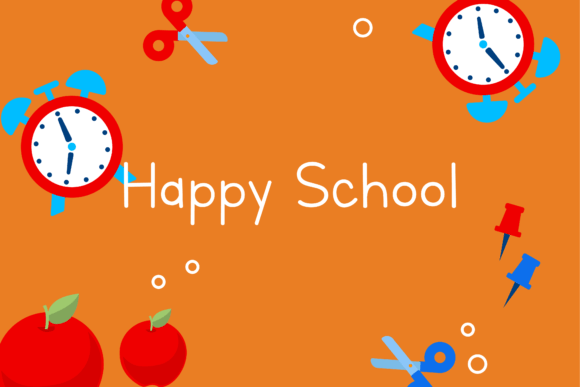 Orange Alarm Background Back to School