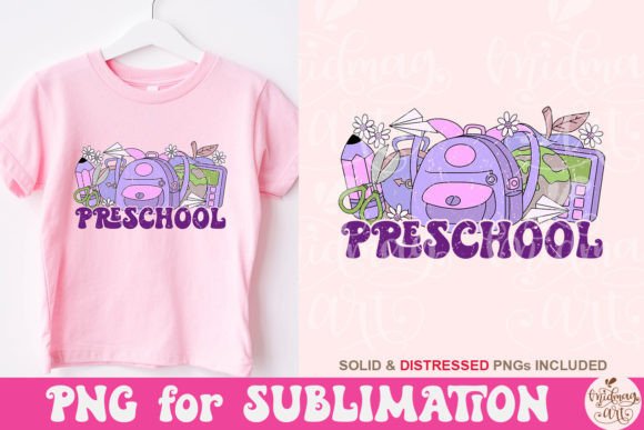 Retro Preschool PNG, Back to School PNG