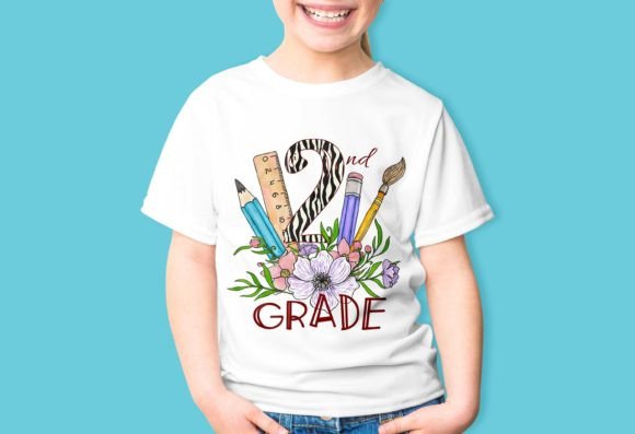 Second Grade of School Back to School Sublimation Design