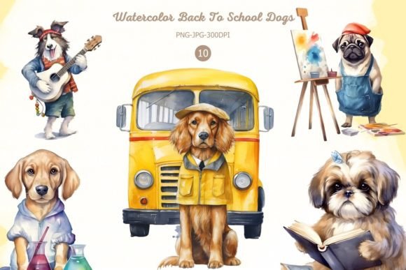 Watercolor Back to School Dogs Clipart: A Practical Asset for Educators, Creators, and Small Business Owners