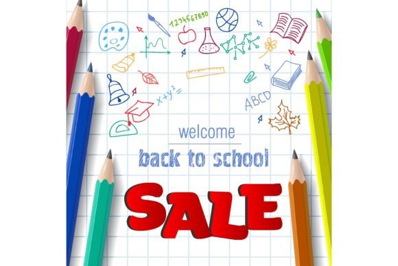 Welcome, Back to School, Sale Lettering